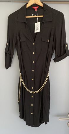 Robe chemise noire Guess avec ceinture chaîne, S