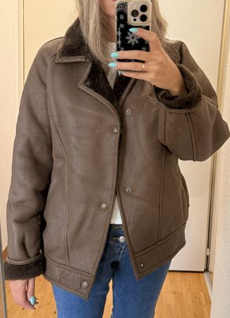 Veste Shearling en cuir véritable 