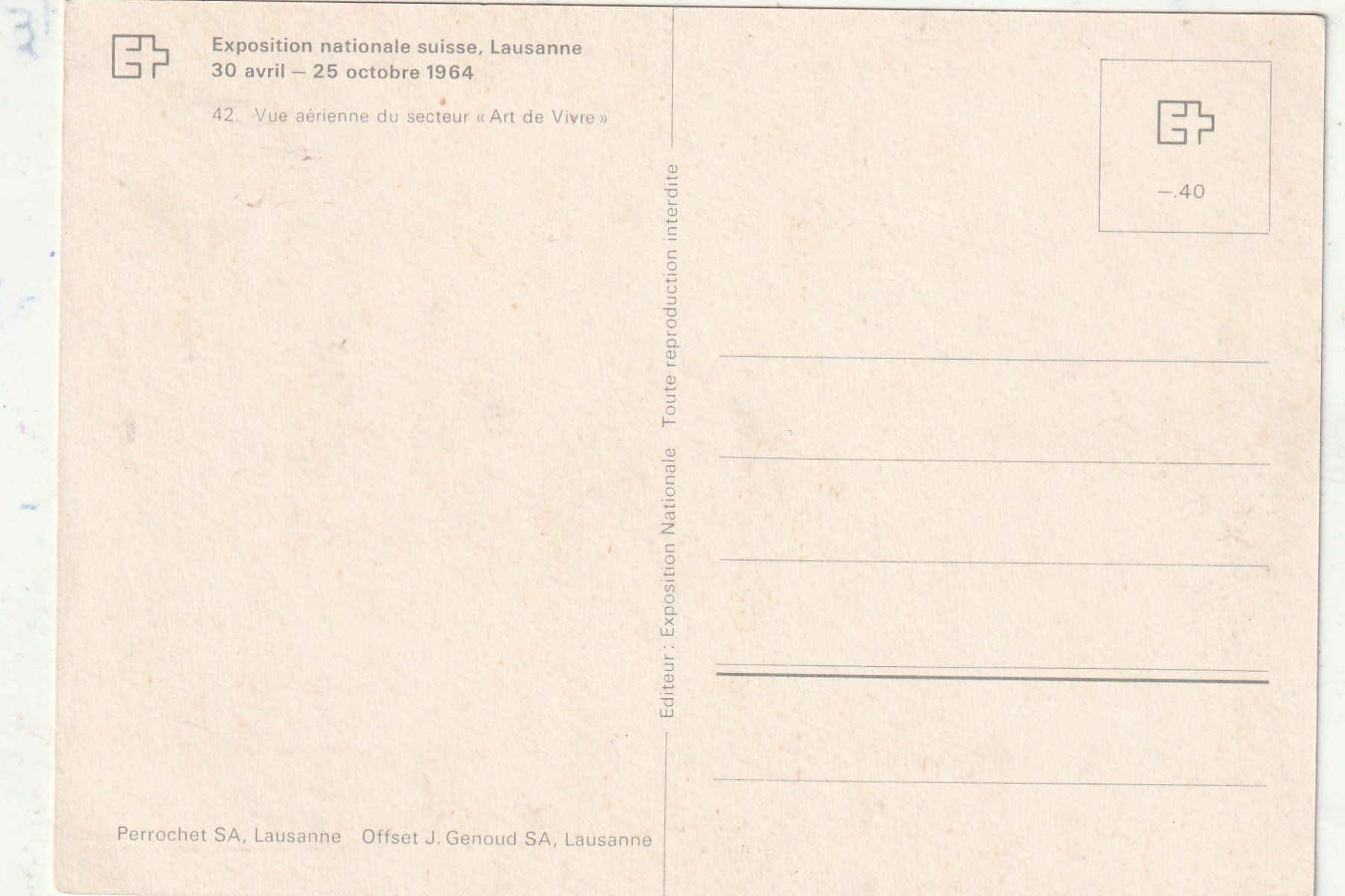 Cartoline postali: EXPO Lausanne 1964 – Usato da Lumbrein venduto da made02 1