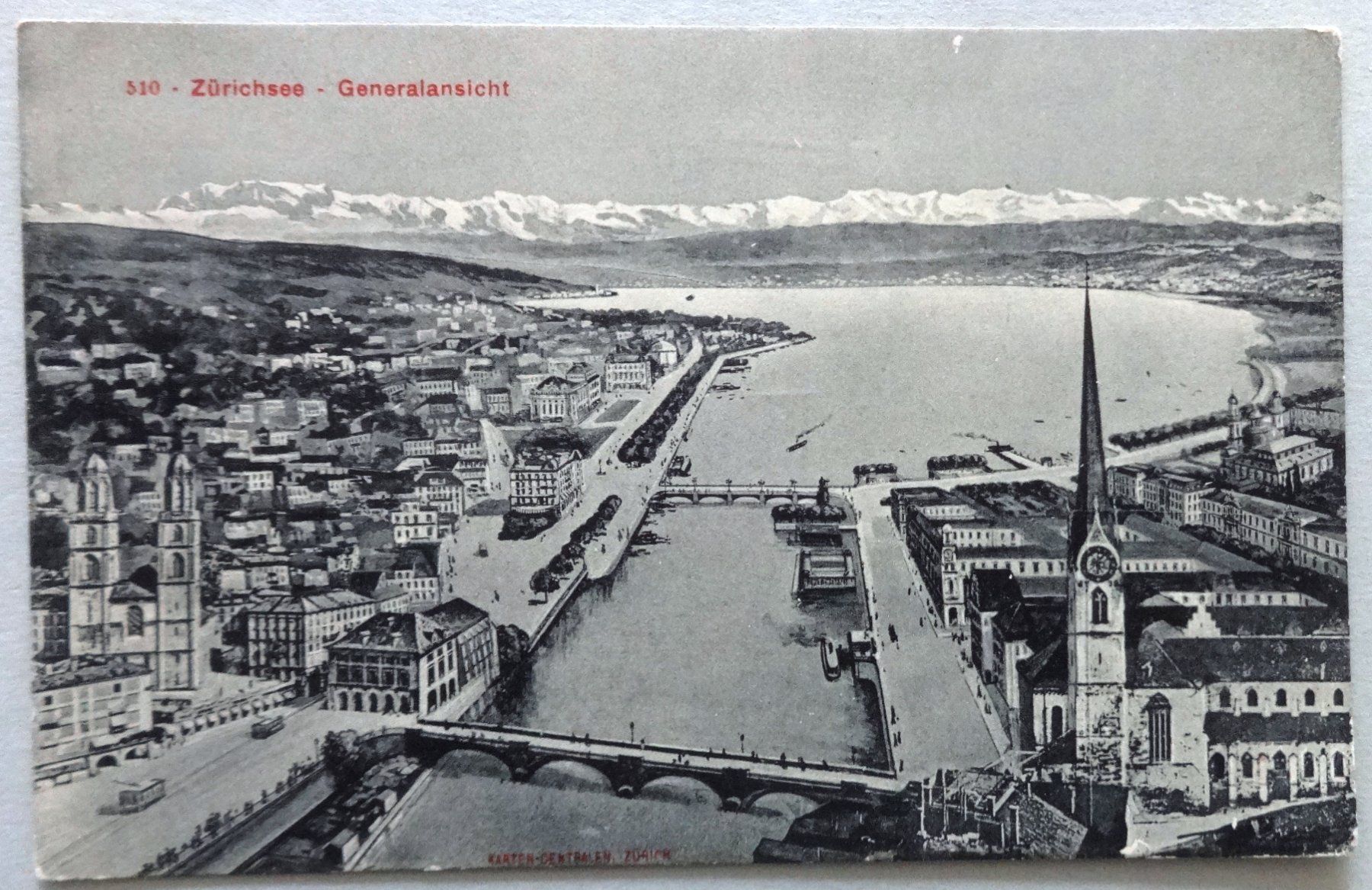 Ansichtskarten: Zürichsee - Generalansicht – Gebraucht aus Fétigny von Billy2miny