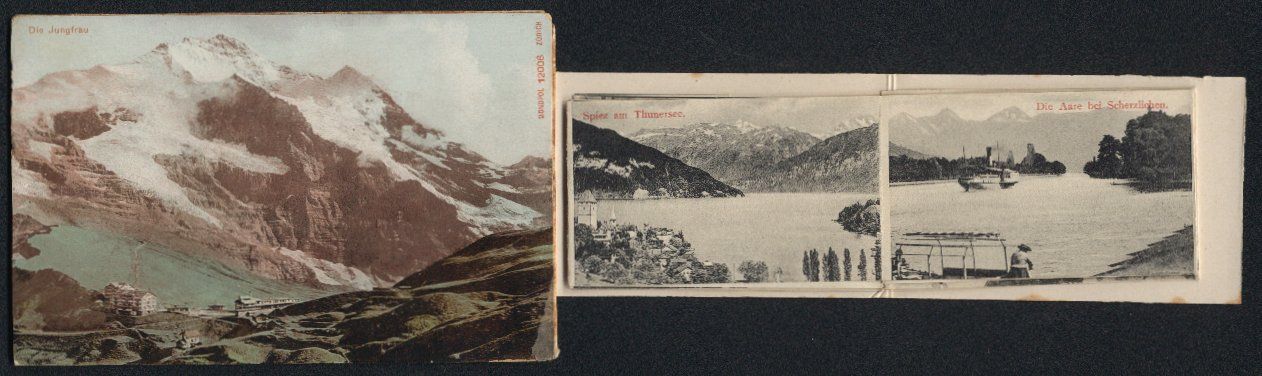 Cartes postales: Leporello-AK Interlaken, Dampfschifflän – D'occasion à Berlin par bartko-reher