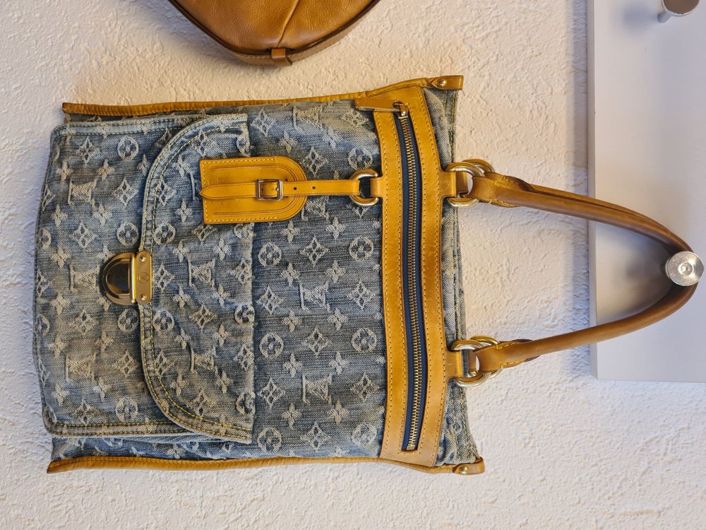 Sac Cabas Vintage En Fourrure Rase, Gris Noir Blanc - Occasion En Très Bon état