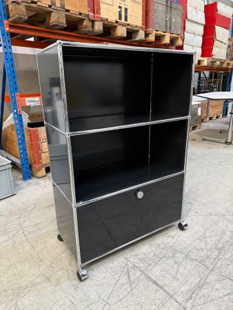 USM Haller Sideboard 1x3 Graphitschwarz 1x3 Q2 Mit Rollen