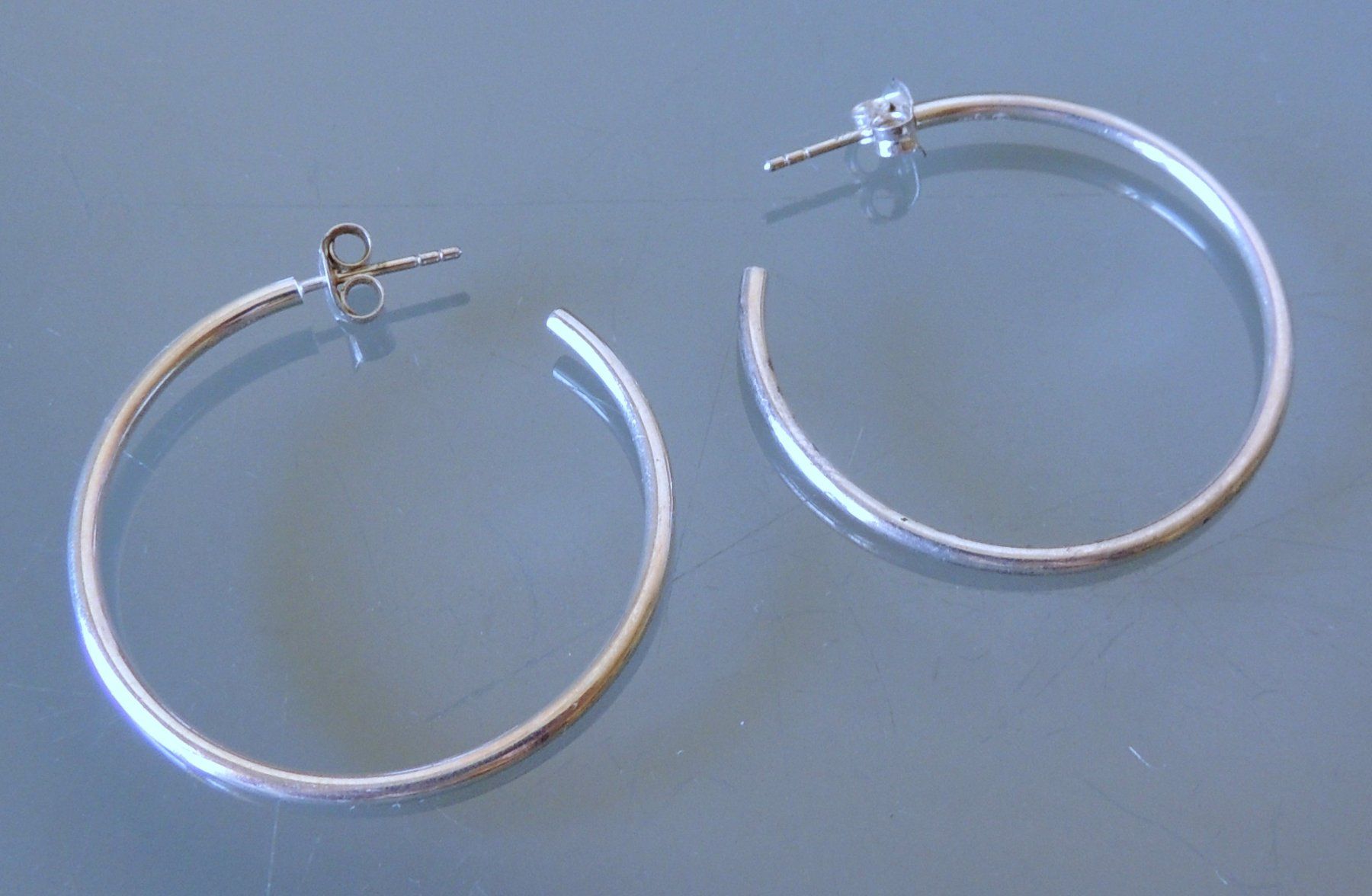 Orecchini pendenti & Orecchini a lobo: Silber 925 Creolen Ohrringe 36 / 2 mm – Usato da Waldenburg venduto da schaller707