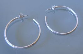 Silber 925 Creolen Ohrringe 36 / 2 mm