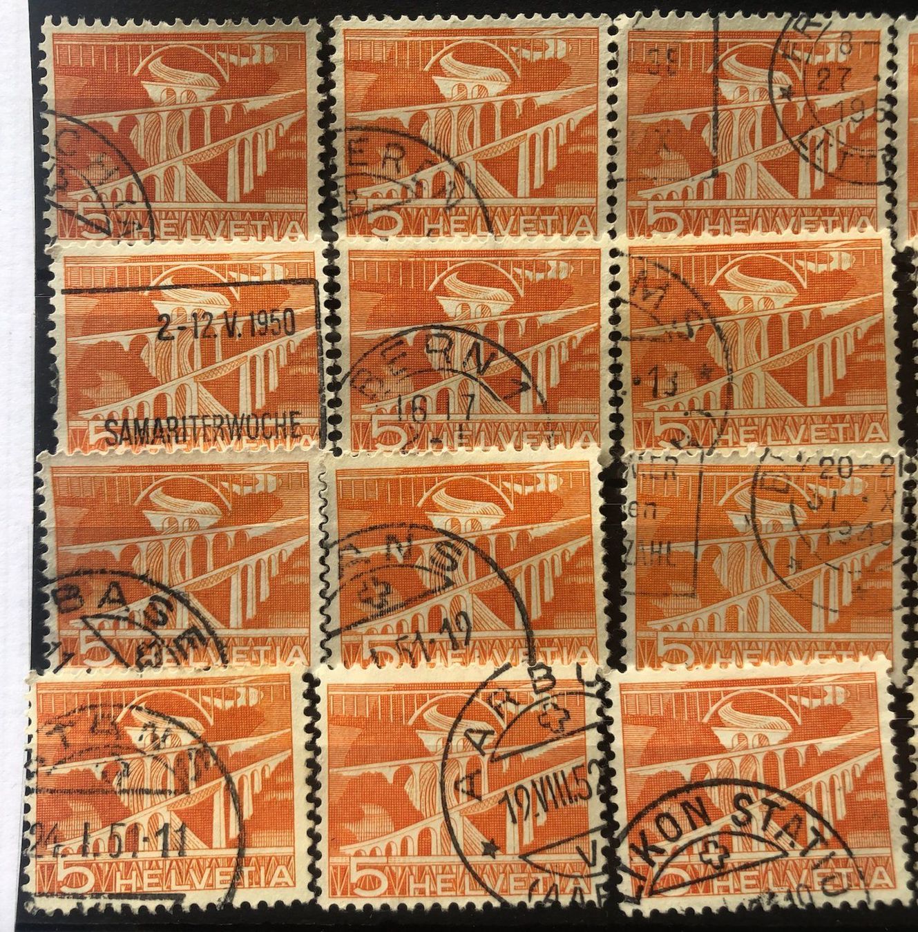 Alle Briefmarken: Nr.298 mit Stempel Einsteckkarte Voll – Gebraucht aus Aarau von Billa007 1