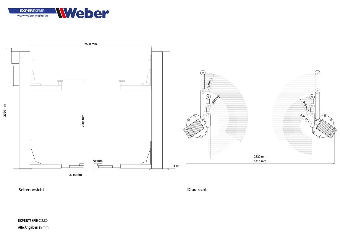 Hebebühne & Wagenheber: Weber 2 Säulen Autolift, Hebebühne, 3000Kg – Neu und originalverpackt aus Hägendorf von Toolking 5