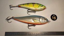 Bigbait Jerkbait aus Holz 15cm + 18cm top Zustand für Hecht