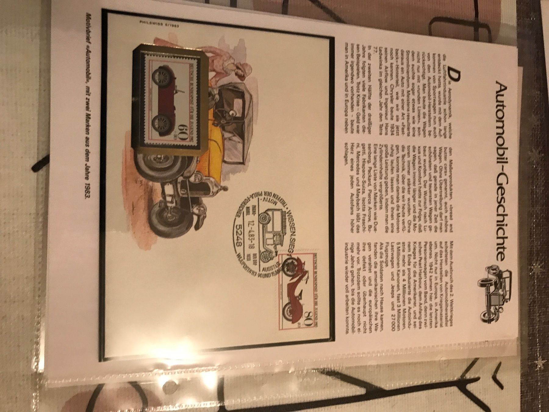Tutti i francobolli: 9 Seiten Automobil-Geschichte 1986 – Usato da St. Gallen venduto da Setin 7