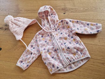 Fleece Jacke mit Mütze - Grösse 62/68