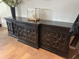 Black Sideboard Decorative Metal Accents Length 2.6m