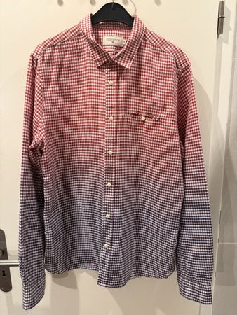 Chemise CHEVIGNON lin/coton, taille M, motifs à carreaux