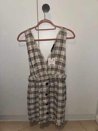 Robe courte Zara à carreaux multicolore taille M neuf