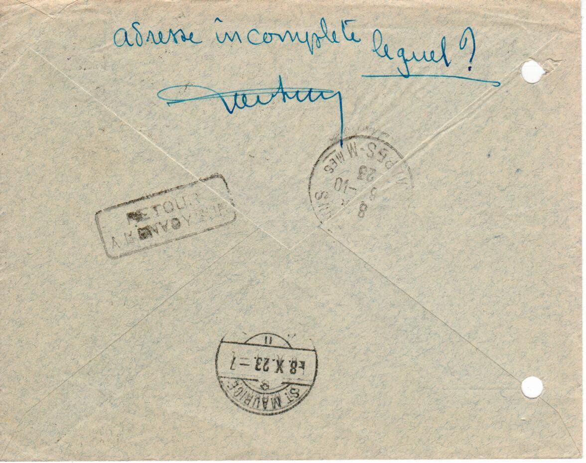 Tous les timbres: Brief, St Maurice 1923 – D'occasion à Wolhusen par Curver9 1