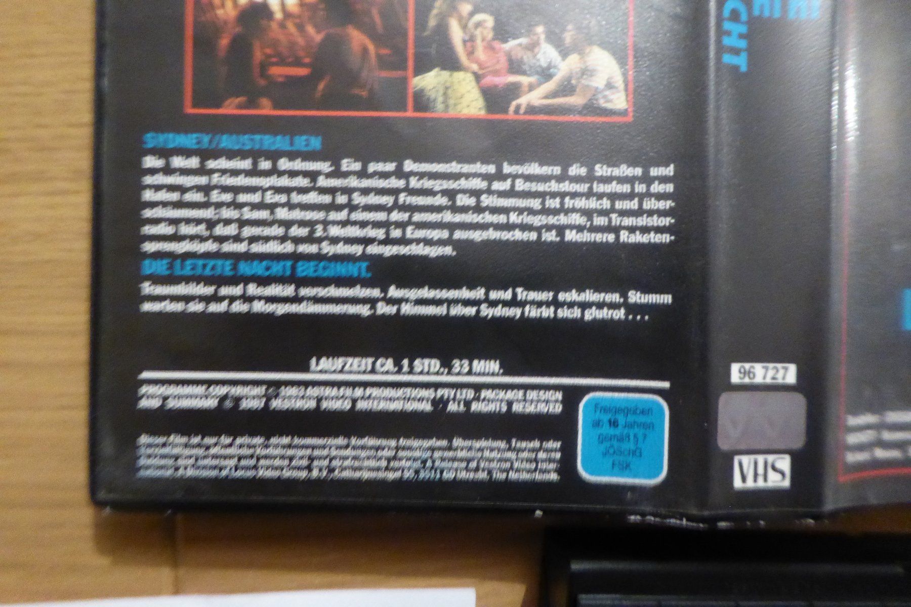 Tutti i VHS: VHS Die letzte Nacht mit Backup DVD – Usato da Allschwil venduto da Summelsarium 3