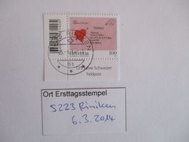 Voll Ort Ersttagsstempel aus 5223 Riniken