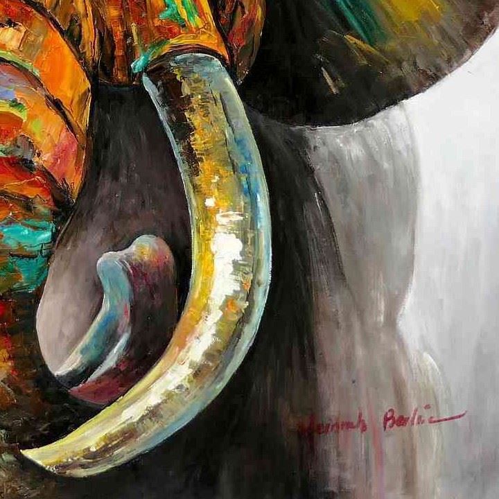 Riproduzioni & Creazioni: Modern Art - Afrika Safari Elefant – Nuovo (secondo la descrizione) da Larnaca venduto da KunstDepot24 4
