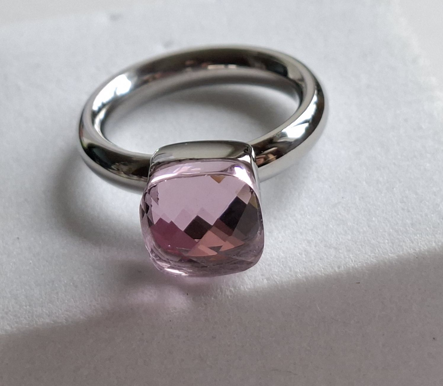 Anelli: Ring Edelstahl rosa Stein Nudo Schliff Gr. 52 – Usato da Barzheim venduto da spitz01 4