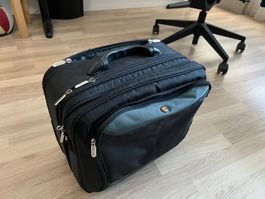 Trolley schwarz grau mit Laptopfach gebraucht guter Zustand