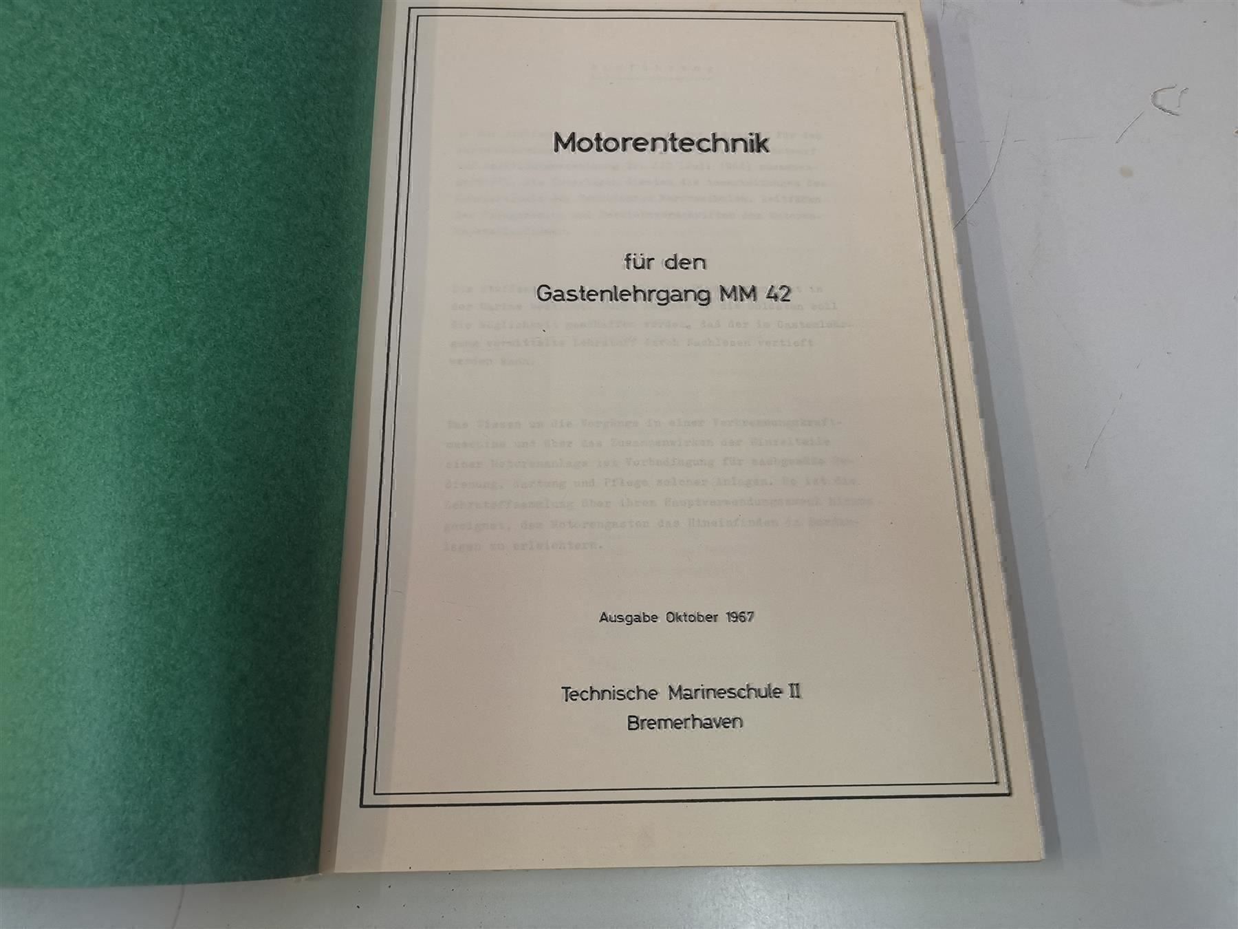 Riviste & Magazine: Motortechnik Deutsche Marine 1967 – Usato da Thalwil venduto da Joe500 1