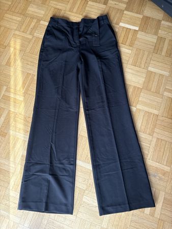 Pantaloni Sisley neri a gamba larga taglia IT 40 buono