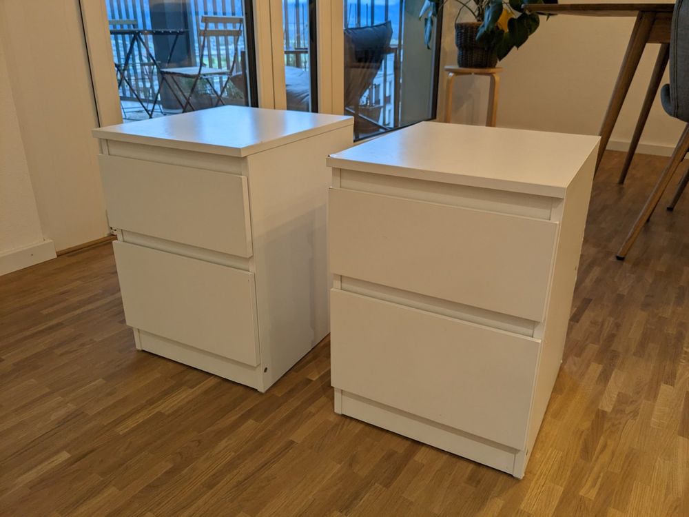 2x KULLEN Kommode Mit 2 Schubladen, Weiß, 35x49 Cm | Kaufen Auf Ricardo