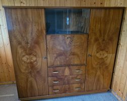Schrank mit Vitrine und Sekretär Vintage