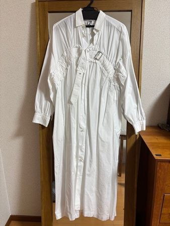 Noir Kei Ninomiya - White Gathered Buckle Shirt Dress - S
