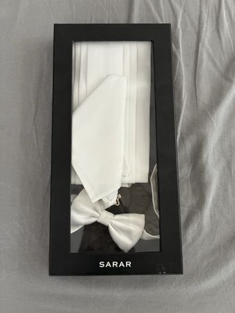 Herren Set Kummerbund-Fliege-Einstecktuch weiss Sarar