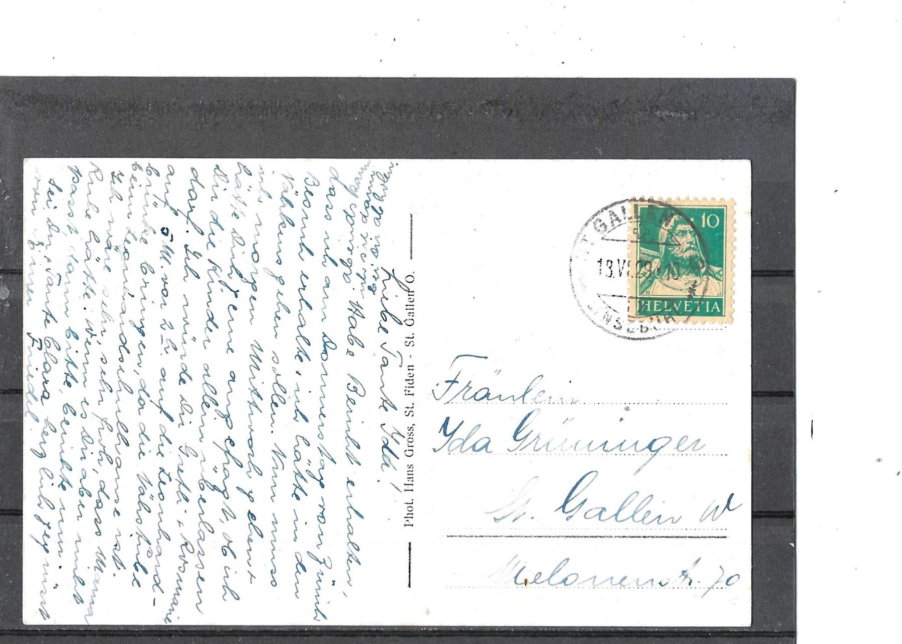 Cartoline postali: SG St.Gallen 1929 Auf drei Weihern – Usato da Schocherswil venduto da Wilare 1
