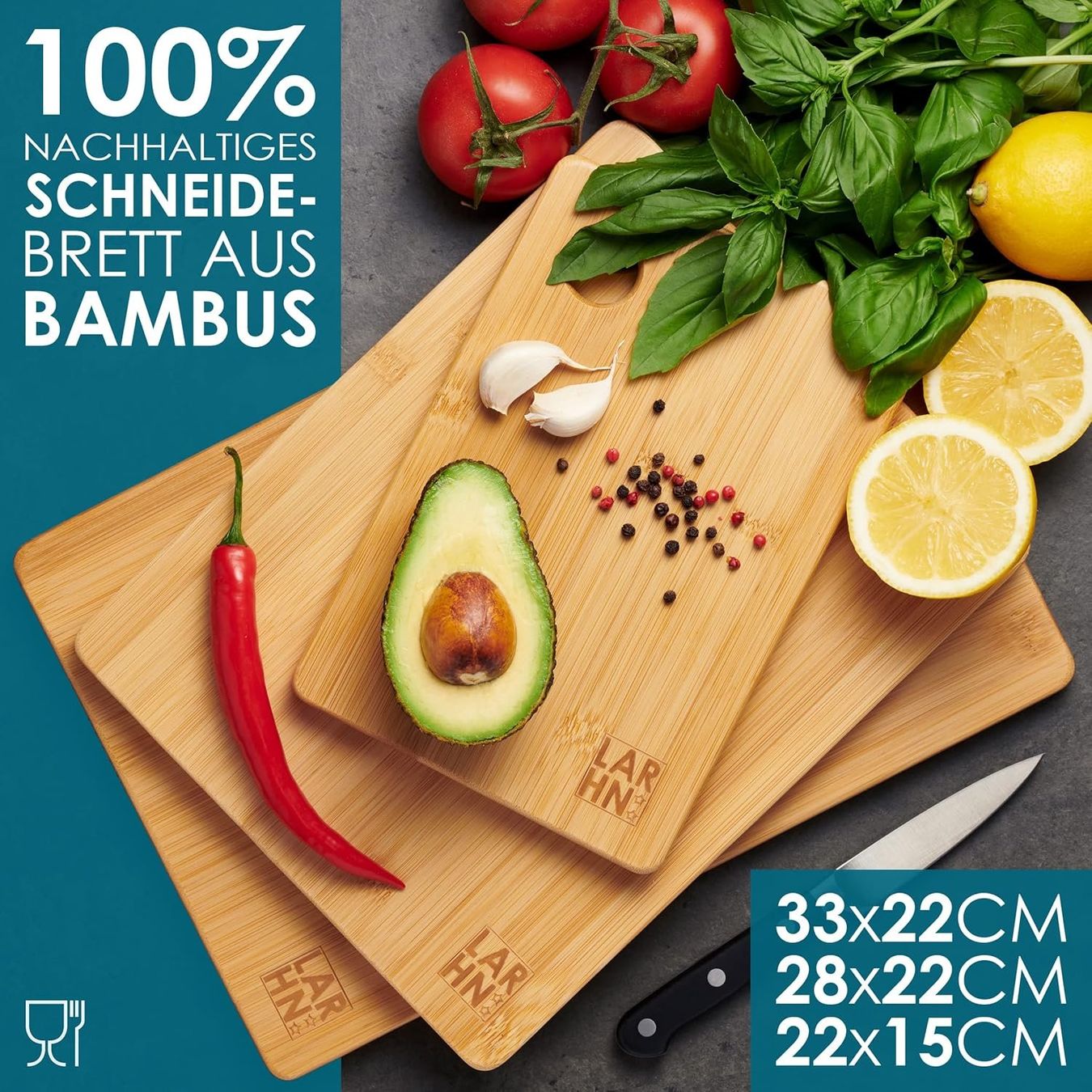 Elettrodomestici da cucina: Schneidebrett Holz (3er Set) – Nuovo e nell'imballaggio originale da Nuglar venduto da SaleRitter 1