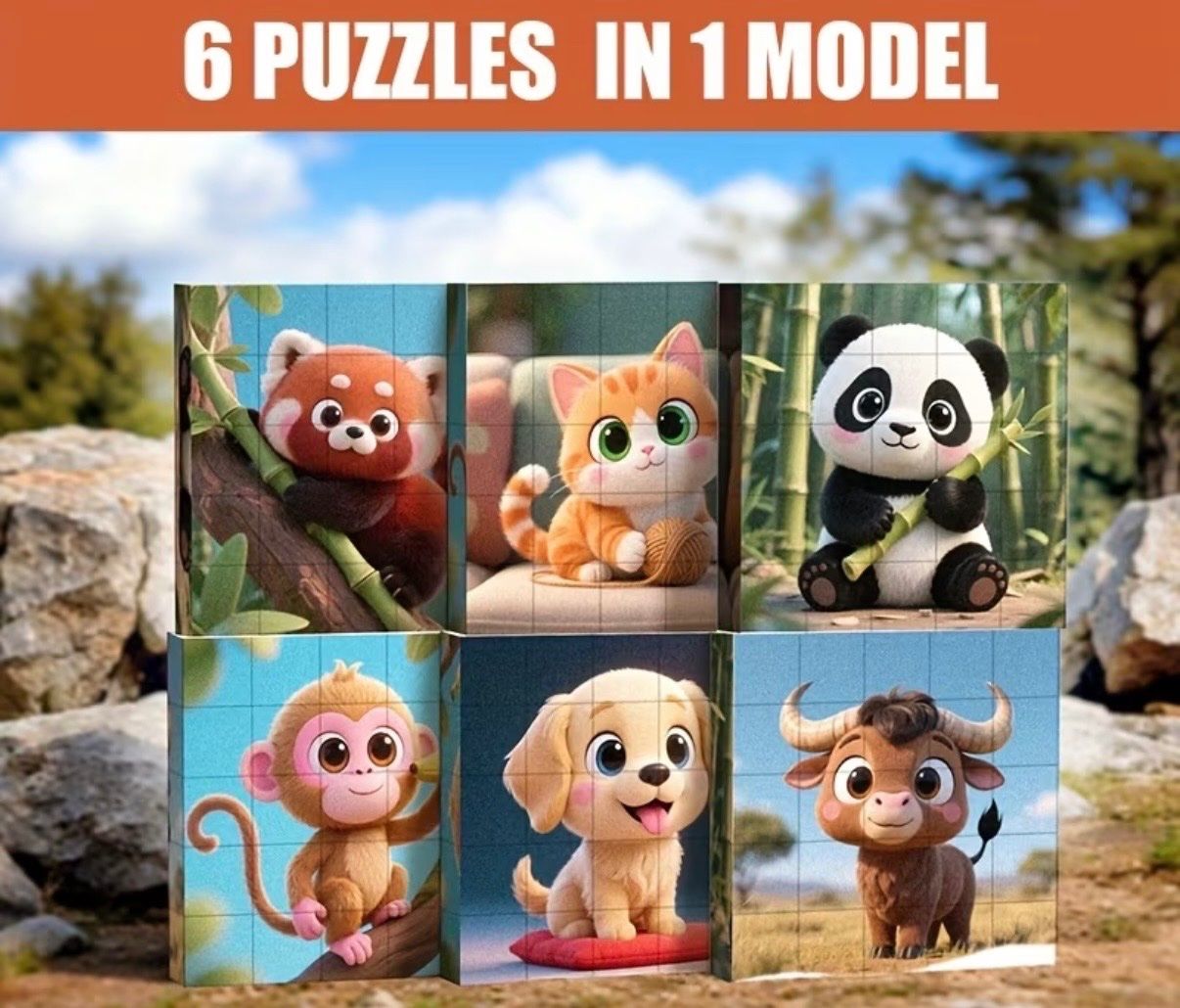 Puzzles: Puzzle-Magnetisch-Tiere- 6 Puzzles in einem Block-kognitiv – Neu und originalverpackt aus Teufenthal AG von MeineSchatztruhe