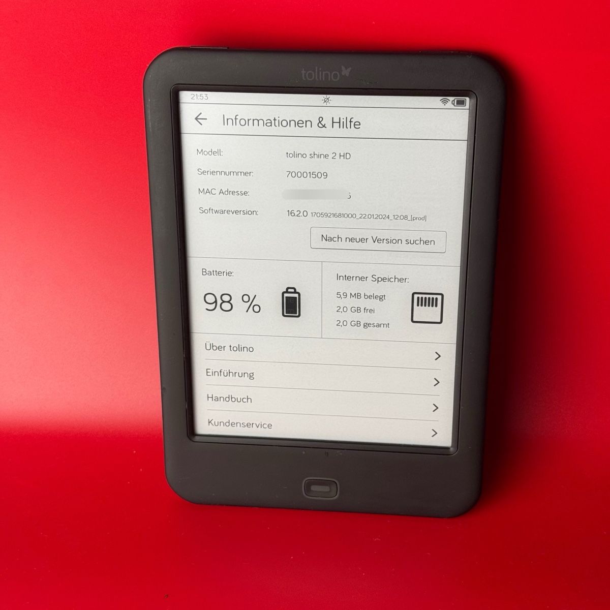 Tolino Tablettes PC: Tolino Shine 2 HD E-Reader  – D'occasion à Rümlang par vla_9g7d 2