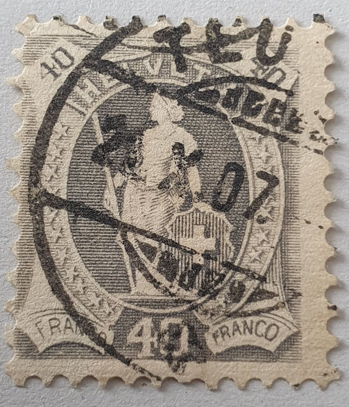 Tutti i francobolli: Stehende Helvetia 89A Kat. 300.- – Usato da Balgach venduto da SIMEON27