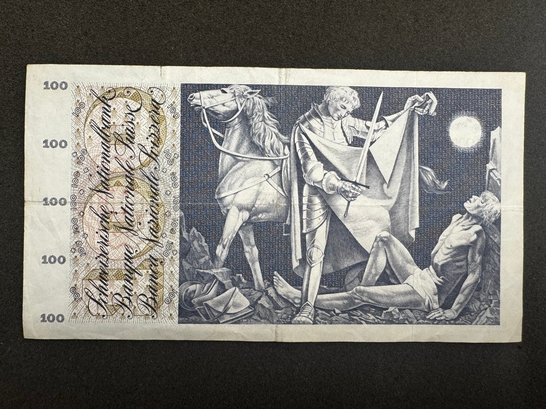 Banknoten: 100 Franken Banknote St. Martin 1973 - 885 – Gebraucht aus Reitnau von tb-muenzen 1
