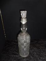 Antike Press-Glas Flasche mit Stöpsel