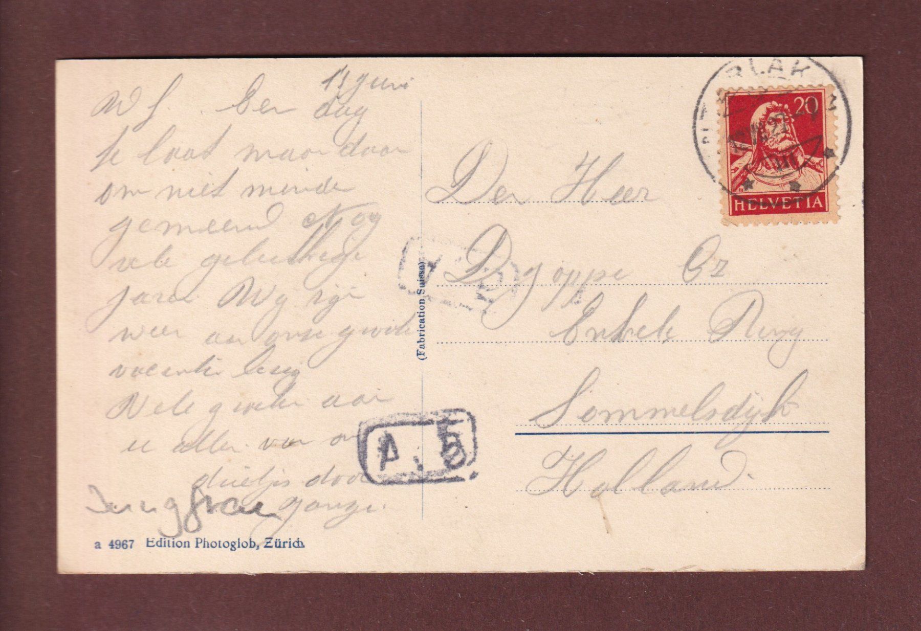 Ansichtskarten: BERNER-OBERLÄNDER-HAUS - 1927 – Gebraucht aus Pully von nicecards 1