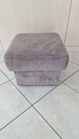 Hocker Velour Silbergrau TOP Zustand