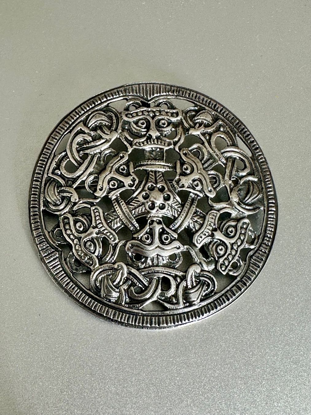 Spille & Fermagli: Vintage 925 Silber Wikinger Anhänger/Brosche, David Andersen – Usato da Onex venduto da Antiqueshow