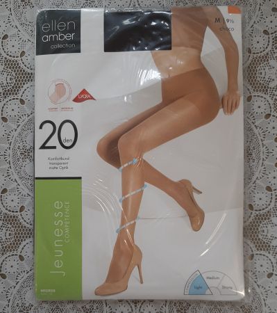 Ellen Amber Jeunesse Strumpfhose 20den Gr.M Choco Braun