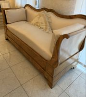 Belle méridienne ancienne en bois massif avec tiroirs!