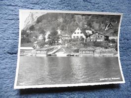 Quinten,Foto,1953,Walensee,Dorf,Schifflände,Leute,Bootshaus