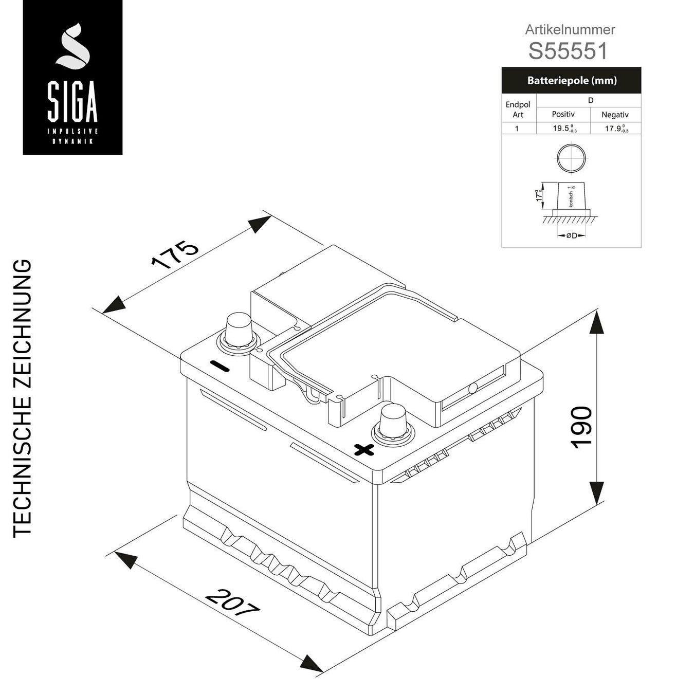 Batterie: SIGA Autobatterie 55Ah 12V – Nuovo e nell'imballaggio originale da Bottighofen venduto da zaap 4
