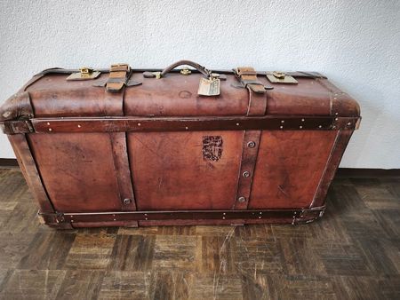 Rarität alter Leder Koffer Carlton St. Moritz 108x55x35cm