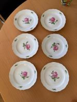 Meissen 6 Kuchen Dessert Teller Motiv Rose Durchmesser 18 cm