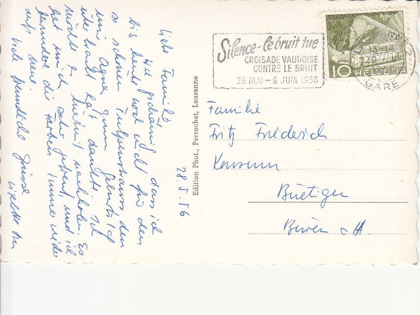 Cartoline postali: Lausanne Chateau 1956 – Usato da Bürglen TG venduto da StampGraf 1
