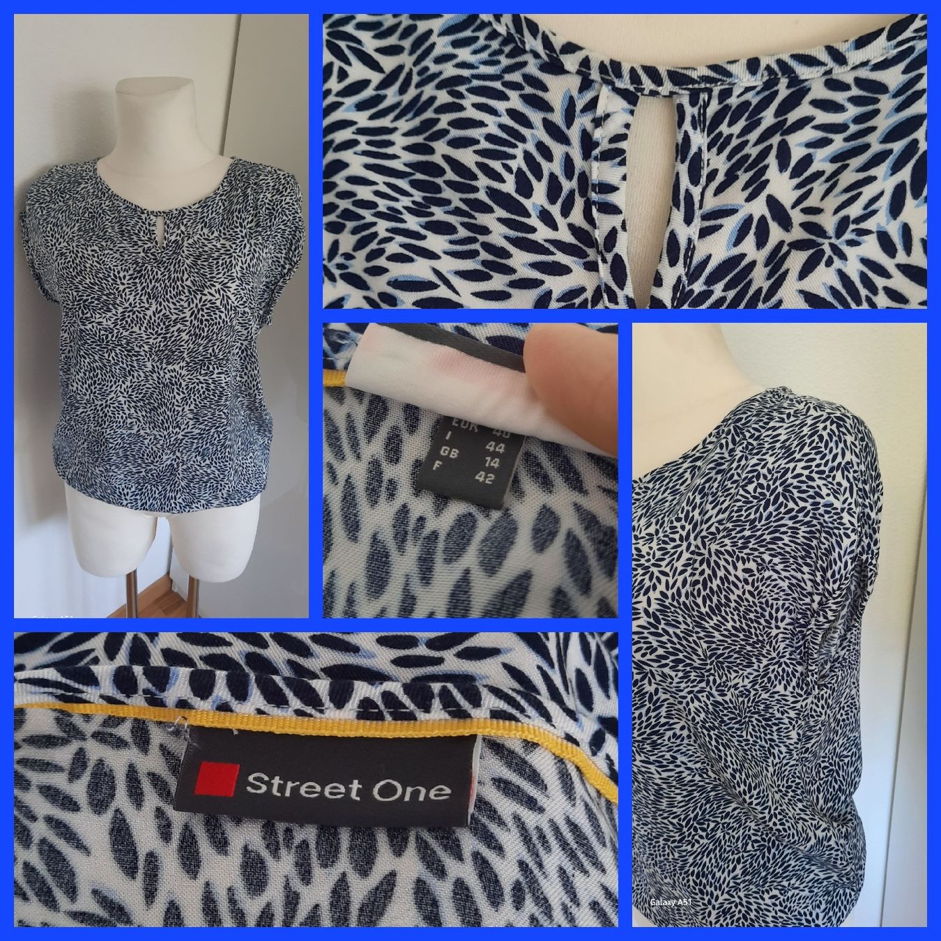 Camicette: ***STREET ONE*** Bluse blau-weiss Gr 40 – Usato da Wädenswil venduto da H2H_Secondhandshop