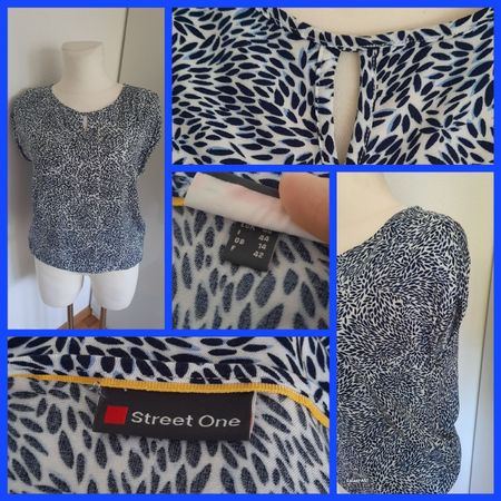 ***STREET ONE*** Bluse blau-weiss Gr 40