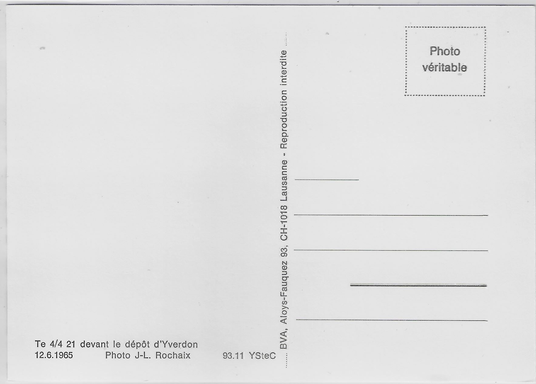Audiolibri: Te 4/4 21 devant le depot d'Yverdon – Antico da Ettingen venduto da Kartenplanet 1