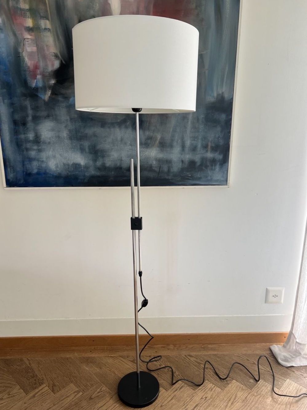 Lampade: Stehleuchte 70er Chrom Stoff verstellbar – Usato da Zürich venduto da Testore